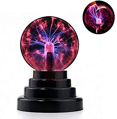 Rigrer Plasma Ball Magic, USB/Battery Power Glow Touch Sensitive Plasma Ball Lamp, Flashing Educational Toy for Kids, Sphere Lamp for Parties, Christmas, Room Decoration