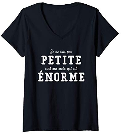 Femme Cadeau Moto Femme Motard Maman Bikeuse Biker T-Shirt avec Col en V