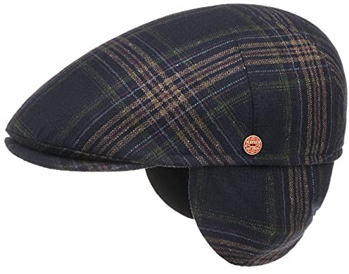 Mayser Simon Plus Flatcap Seide Made in EU Herren Sommer Winter dunkelblau 61 cm