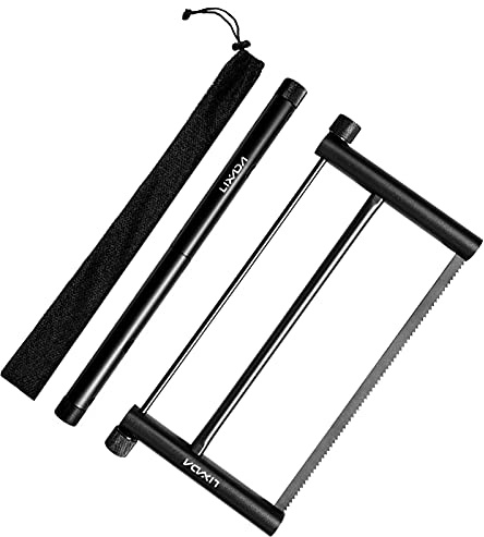 LIXADA Scie à Bois Pliante Multifonctionnelle en Alliage d'Aluminium avec Pochette Scie à Main Mini Scie à Main Portative de Jardin pour Le Travail du Bois Jardinage Outils à Main 38 * 17,4 cm