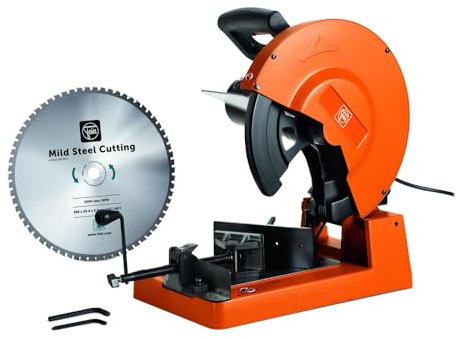 FEIN Metallkappsäge MKAS 355 Sicher, schnell und präzise sägen von Vierkantrohre bis 120 mm und Rundprofile bis 100 mm. Sägeblatt Ø 355 mm.