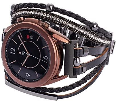 KONAFEI Armband Kompatibel mit Samsung Galaxy Watch 7/FE/6/5/4/3/Active 2 40mm 44mm/5 Pro 45mm/6&4 Classic 43/47mm/42/46mm/3 41mm, 20mm Lederarmband mit Metallschließe