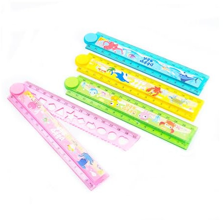 Faltbare Lineale 30cm,3 PCS Transparentes Lineal für Geometrische Einstellbares Geometrie Messlineal Zeichnen Lineal Klar Kunststoff Faltlineal für Zeichnung und Mess Werkzeuge