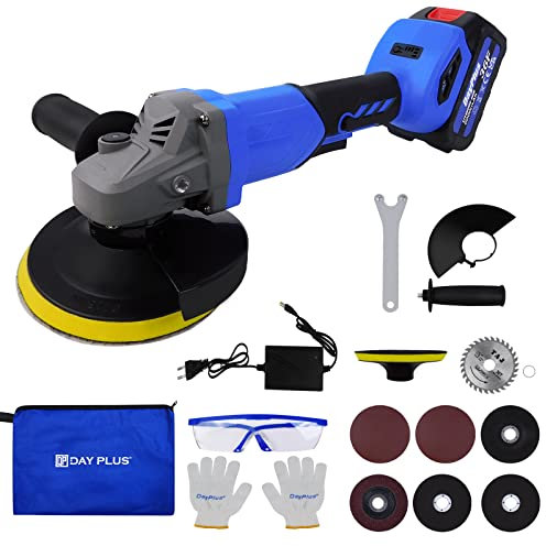Smerigliatrice a batteria, set di smerigliatrici angolari da 21 V, con batteria agli ioni di litio da 3,0 Ah, 10000 giri/min, set di utensili abrasivi senza spazzole con dischi da taglio Ø 115 mm e