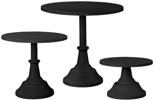 HBlife Set di 3 alzate per torte, colore nero, diametro 20,3 cm, 25,4 cm, 30,5 cm, set perfetto per dessert, cupcake, torte e dessert per feste, matrimoni, compleanni, baby shower, anniversari