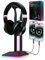 KALAHOL Support de Casque RVB, Accessoires de Jeu, Support de Casque avec 2 Ports USB et 1 Port de Type C, Support de Casque LED Cool pour PC Gamer, Accessoires de Casque pour Tous Les écouteurs