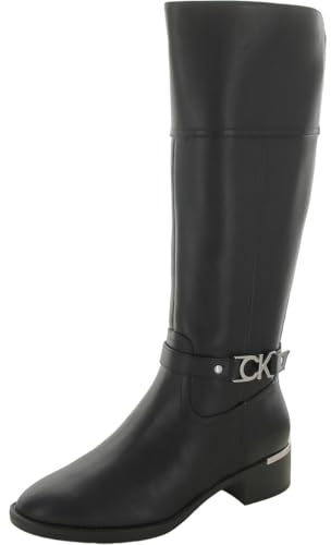 Calvin Klein Daphny - Stivali alti al ginocchio da donna, Vernice nera, 35 EU