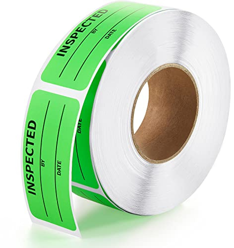 Gersoniel 2400 Pcs 1 x 2.25 Inch Quality Control Inventory Labels Will Not Fade Rectangle Labels Fluorescent Green Adhesive Stickers for Handling Shipping Warehouse Inventory Control
