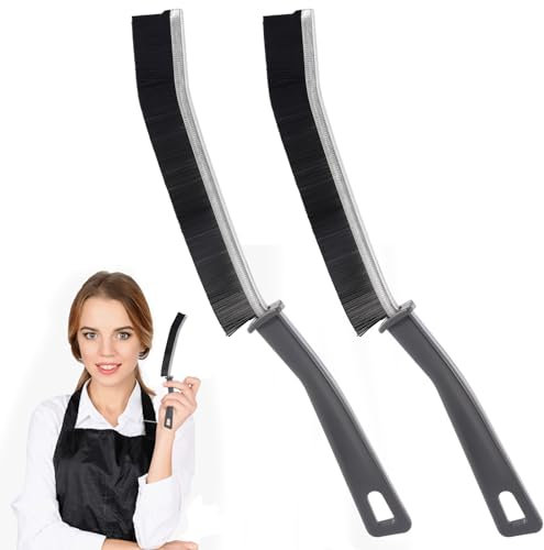 FIHODONE 2 Stück Spaltreinigungsbürste, Fugenreinigungsbürste mit Harten Borsten, Multifunktionale Reinigungsbürste Schmal, Handbürste mit Langem Schlitz, für Badezimmer, Küche (schwarz)
