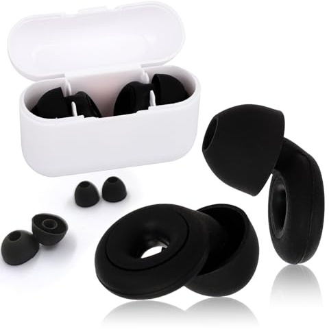 Runmeihe Noise Cancelling Ear Plugs, NRR40 db, Silicone, Black, Swimming, Concert, Reusable