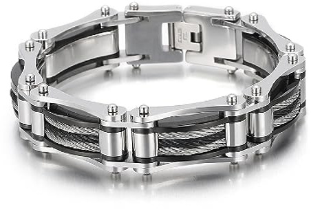 BISONBLUE Armbänder Herren Armband Geschenk Armreif Retro Fahrradkette Armband Punk Armband Stilvoller Lässiger Armreif