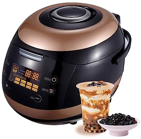 Kommerzielle Maschine, 860 W automatischer Perlentopf, 5 l kommerzieller Perlen-Tapioka-Kocher, kochender Perlenmacher mit Touchscreen, elektrischer Tapioka-Boba-Perlentopf-Kocher