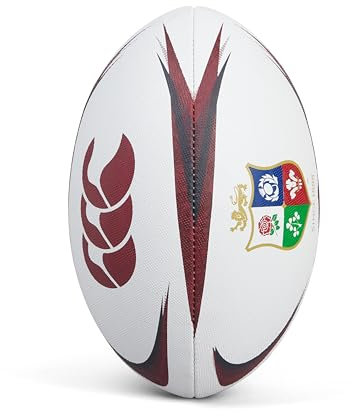 Canterbury vuxen unisex brittiska och irländska lejon mentre sponsor rugbyboll | Officiell brittiskt och irländskt lejon licensierad produkt rugbyboll, vit, en storlek