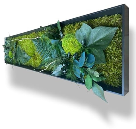 Cuadro vegetal estabilizado genérico TULUM sin mantenimiento – cuadro de plantas y decoración de pared de interior, plantas y flores eternas made in France