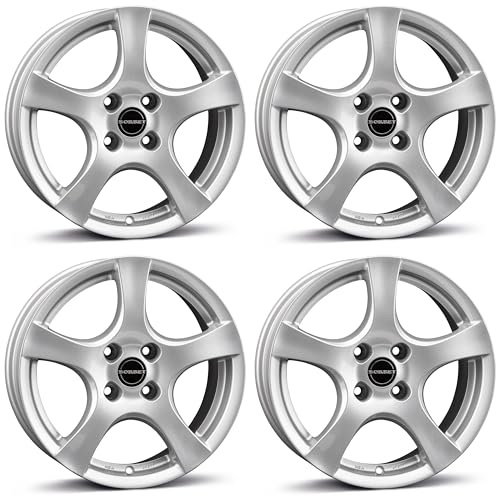 4x Borbet Felgen F 6.0x15 ET35 4x100 brilliant silver kompatibel mit VW Cross Lupo UP