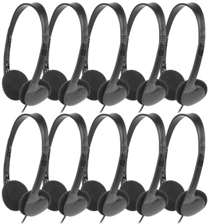 Qyrugcxs Lot de 10 Écouteurs de Classe pour Enfants, École, Écouteurs Audio 3,5 mm pour Étudiants, Enfants, Tout-Petits, Adolescents