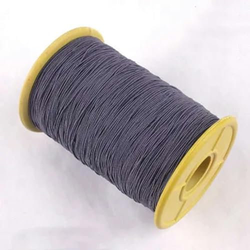 Hilo elástico con núcleo de 0,5 mm, hilo elástico extremadamente fino, hilo inferior para coser, banda de goma, cinturón elástico, rollo grande, negro, y gris oscuro, 0,5 mm, 500 yardas