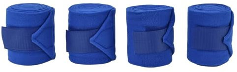 Beufee Lot de 4 Bandages de Polo pour Chevaux, enveloppements de Jambes de Polo en Coton, protège-Jambes d'animaux, kit en Polyester Doux pour Chien, Vache, Chat, Bleu