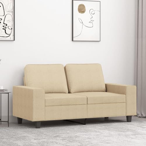 Willood 2 Sitzer Sofa Couch Gästesofa fürs Wohnzimmer Schlafzimmer Gästezimmer Modern Creme 120 cm Stoff