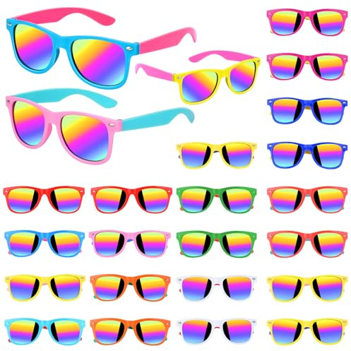 Gifts2U 24-pack barn solglasögon neon solglasögon med UV400-skydd för barn festgåvor till födelsedag, strandpool, påskgåvor