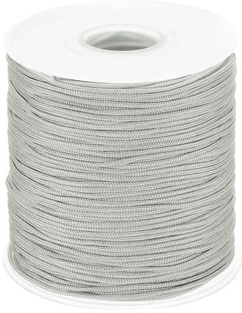 sourcing map Braided Lift Shade Cord, 1.5mm 164 Yards Roman Shades Cord Braided Nylon Cord String Necklace Bracelet String Cord for Roman Blind Shade Rollers DIY Craft, Gray