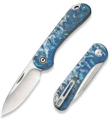 CIVIVI Elementum Slip Joint Taschenmesser Klappmesser 7,52 cm 14C28N Klinge | Harzgriff, Outdoor-EDC-Messer, Zweihandöffnung, Half Stop, Umsetzbarer Taschenclip, C18062AJ-4