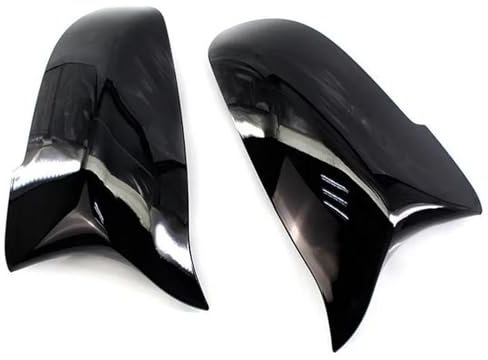 BHYYDS Schwarze Rückspiegelkappen Für B&MW 5er, 6er, 7er, F10, F11, F18, F07, F12, F13, F06, F01, F02 (LCI-Look) Auto Spiegelkappen(Glossy Black)