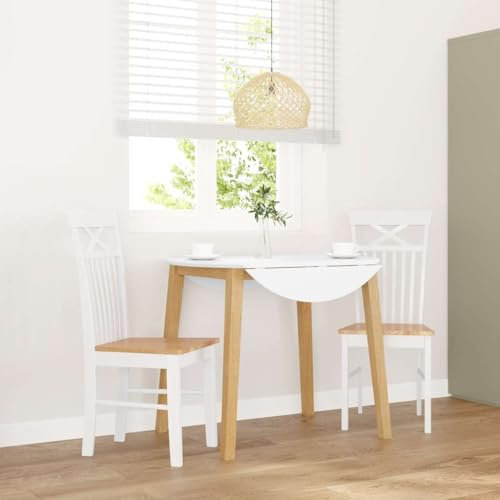 Fasba Esszimmerstühle Küchenstuhl Stuhl Stühle Wohnzimmerstuhl Küchenstühle Esszimmerstuhl Essstuhl 2 STK. Weiß Massivholz Gummibaum 42,5 x 53,5 x 94 cm