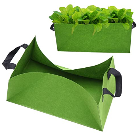 EUVAROMEX 2pcs Grow Bag Wall Planter Planting Bags Grow Space Fabric Raised Garden Bed Compost Bags Planter Liner Wall Plant Holder Outdoor Planter Plant Bag Pot Smart Planter Green Felt/1366