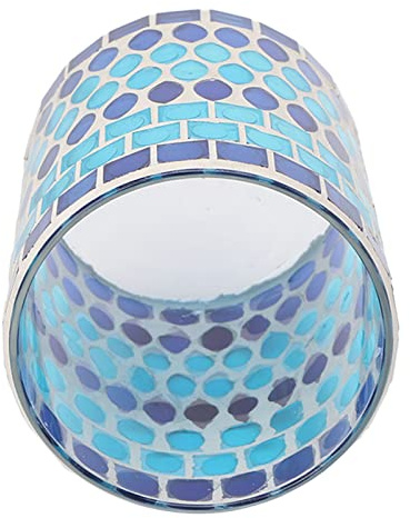 Candelador Votivo Mosaico: Soporte de Luz de té de Vidrio Artesanal para Decoración del Hogar Eleg, para Bodas y Vacaciones