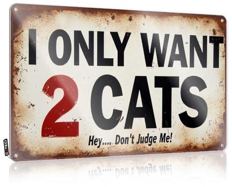Sign For Bedroom Door I Only Want 2 Cats Sign Tin Sign Tin Wall Decor Cheers Tin Sign(20X30CM)