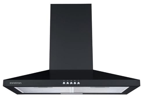 INFINITON Camapana Extractora CMPP-A65PN,400 m3/h,60 cm de Ancho, Contro Mecanico, 3 Niveles de Potencia, B, Luz Led Incorporada, Filtro de Aluminio Incluido, Negro