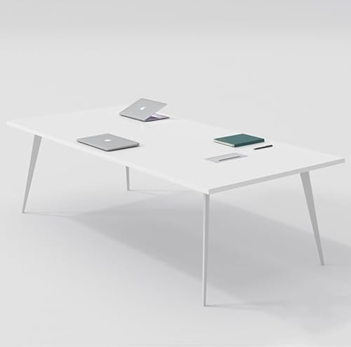 YHWKGZ Mesa de Conferencias, 162 Cm De Largo X 89 Cm de Ancho X 75 Cm de Alto, Rectangular, Blanca, Pequeña, for 4-6 Personas, Ideal for Salas de Conferencias