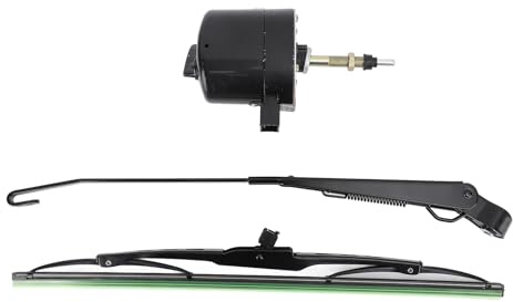 Klanata 12V El kit de motor de limpiaparabrisas UTV eléctrico UTV con eje largo, brazo y cuchilla para ATV UTV Tractor Boat OEM# 01287358 etc.