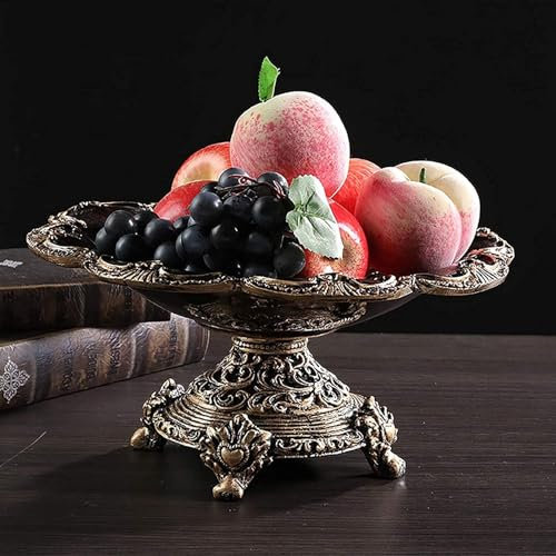 Frutero de resina tallado a mano, centro de mesa rectangular rústico para exhibición decorativa de frutas, pan y aperitivos