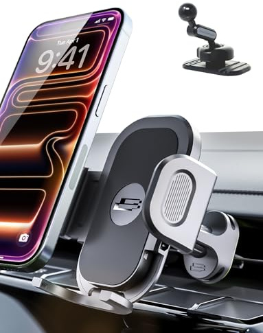 Bracketron TripGrip 2-in-1 Car Phone Holder for Dash & Vent, 360° Rotation