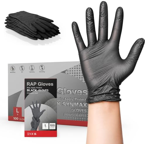 Black Vinyl Disposable Gloves Large Pack of 1000 Powder-Free Latex-Free | Non-sterile examination fit, ambidextrous, for warehouse handling, laboratories, sanitation rounds and automotive work