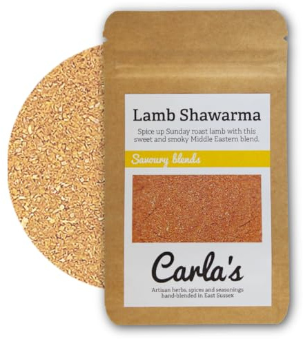 Carla's Seasonings - Premium Lamb Shawarma Blend - Mix of Cumin, Coriander and Smoke | 30g Pouch | Street Food Mix | Middle Eastern Seasoning