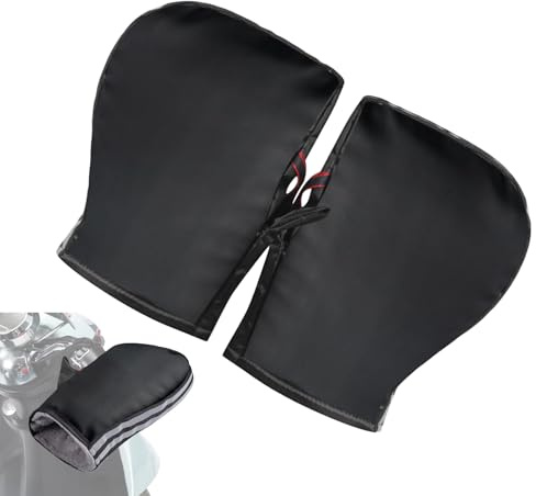 Guantes de manillar de moto - Manguitos cálidos e impermeables a prueba de viento con tiras reflectantes, fundas de manillar de equitación de invierno para scooters, turismo, viajes por carretera