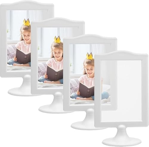 YPLANGENT 4 Stück Bilderrahmen Doppelseitig 10 x 15 cm Tisch Bilderrahmen Set vertikale Stehend Aufsteller Ständer Jeder Rahmen Hält 2 Bilder Party Tischnummernhalter