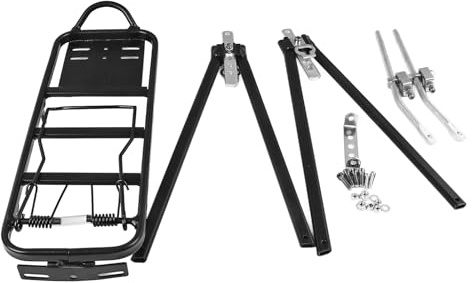 Dam Skerisi Portabicicletas trasero para bicicleta, aleación de aluminio, capacidad de carga de 154 libras, soporte de turismo para freno de disco de freno en V y bicicletas plegables con sistema de