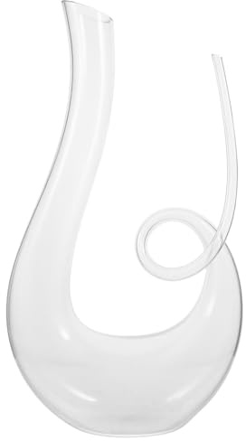 BUTIFULSIC Decanter in Vetro Trasparente da 1300 Ml Design Creativo e Fondo Piatto, Distributore di Bevande per Vino Rosso per Uso Domestico e Intrattenimento