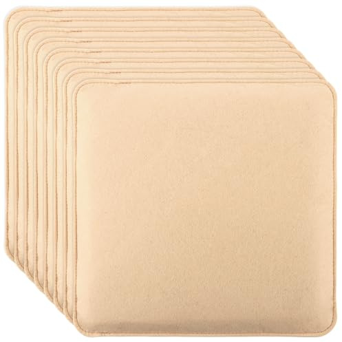 APACALI 8 Stück rutschfeste Filz Sitzkissen Eckig, 35cm Stuhlkissen mit Antirutsch-Noppen für alle Arten von Stühlen, für drinnen und draußen, Beige