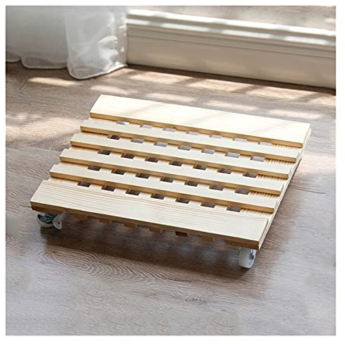 Carrello per piante quadrato, 25 cm, 30 cm, 35 cm, carrello per piante in legno, supporto per piante in vaso con ruote, carrello per piante da interno ed esterno con ruote girevoli a 360° (dimensioni