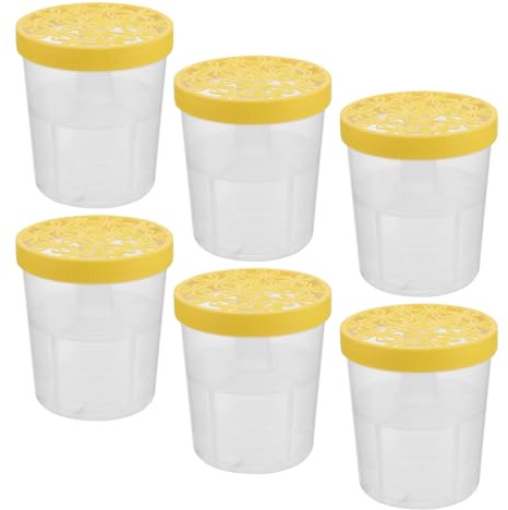 SUPVOX Lot de 6 Boîtes Vides en Plastique Réutilisables pour Contrôle D'humidité, Déshumidificateur Portable Jaune pour Salle de Bain et Sous-sol