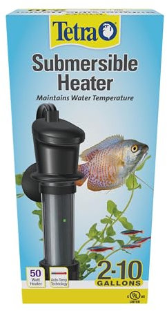 Tetra HT Submersible Aquarium Heater With Electronic Thermostat, 50-Watt, 2-10 Gallon