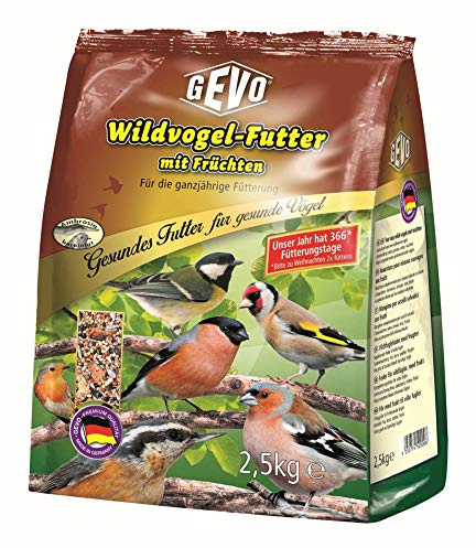 GEVO Wildvogelfutter mit Früchten 1 kg Extra fein Größe 1 x 2,5kg