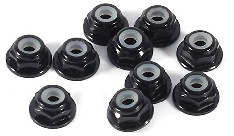 Sechskant selbstsichernde Muttern 10 Stück M2-Mutter CNC-Aluminium Flansch Nylon selbstsichernde Metallmuttern schwarz