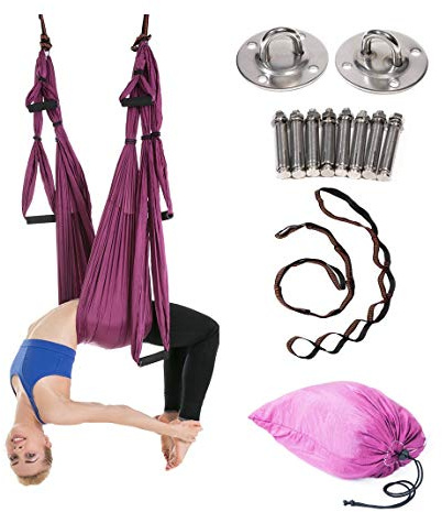 JIALFA Amaca antigravity Yoga,Altalena Yoga, praticando Yoga Aerea,flessibilità migliorata Modella Il Corpo - Accessori di Montaggio Inclusi