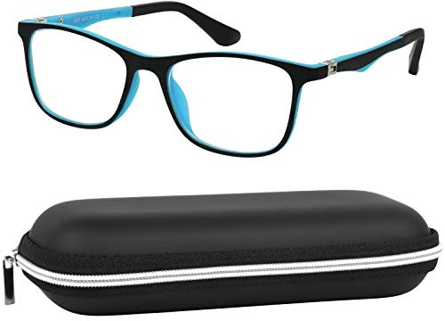 Yogo Vision Kids Blue Light Blocking Glasses Computer Eyeglasses Boys Girls Square Frames Anti Strain Reduce Glare (1 Pack)